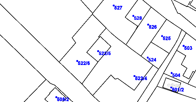 Parcela st. 522/5 v KÚ Štramberk, Katastrální mapa