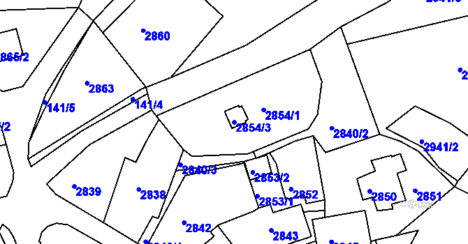 Parcela st. 2854/3 v KÚ Štramberk, Katastrální mapa