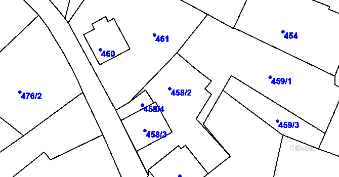 Parcela st. 458/2 v KÚ Štramberk, Katastrální mapa