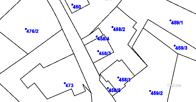 Parcela st. 458/3 v KÚ Štramberk, Katastrální mapa