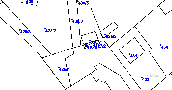 Parcela st. 430/8 v KÚ Štramberk, Katastrální mapa
