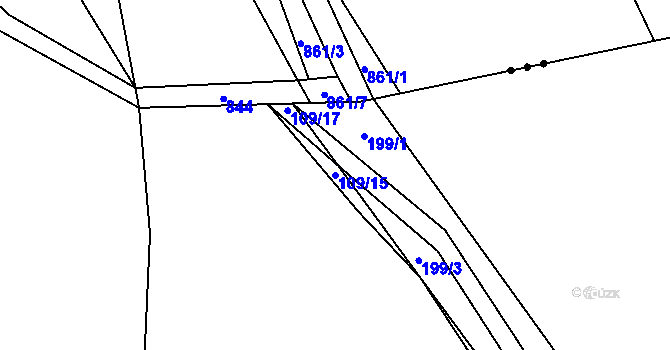 Parcela st. 109/15 v KÚ Študlov u Vítějevsi, Katastrální mapa