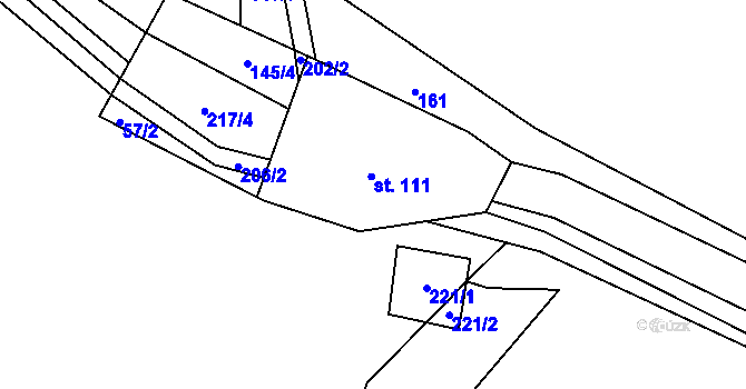 Parcela st. 112 v KÚ Študlov u Vítějevsi, Katastrální mapa