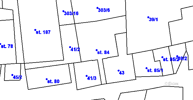 Parcela st. 84 v KÚ Šubířov, Katastrální mapa