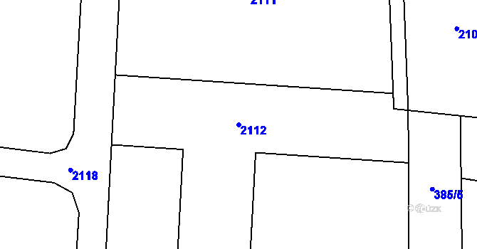 Parcela st. 2112 v KÚ Šubířov, Katastrální mapa