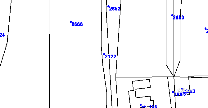 Parcela st. 2122 v KÚ Šubířov, Katastrální mapa