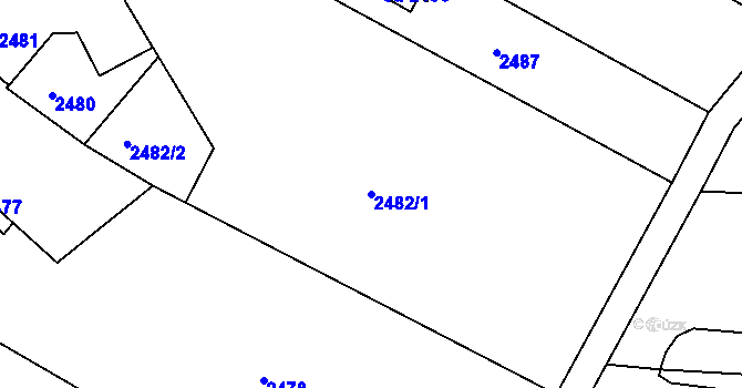 Parcela st. 2482/1 v KÚ Šubířov, Katastrální mapa