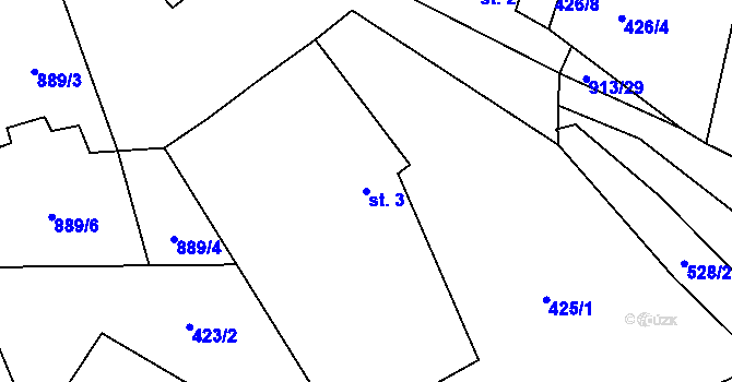 Parcela st. 3 v KÚ Buk pod Boubínem, Katastrální mapa
