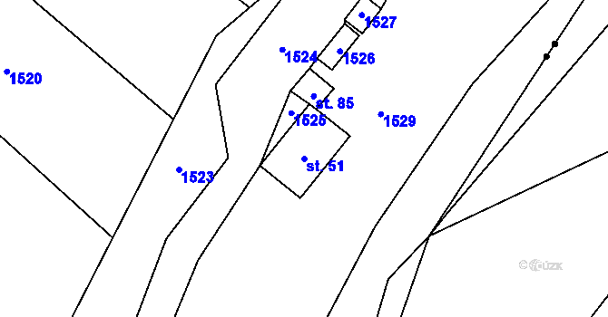 Parcela st. 51 v KÚ Buk pod Boubínem, Katastrální mapa