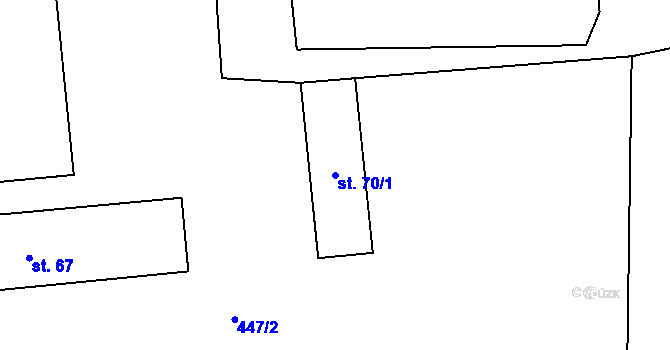 Parcela st. 70/1 v KÚ Buk pod Boubínem, Katastrální mapa