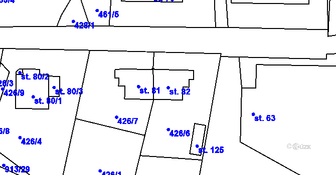 Parcela st. 82 v KÚ Buk pod Boubínem, Katastrální mapa