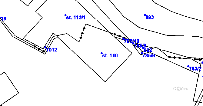 Parcela st. 110 v KÚ Buk pod Boubínem, Katastrální mapa