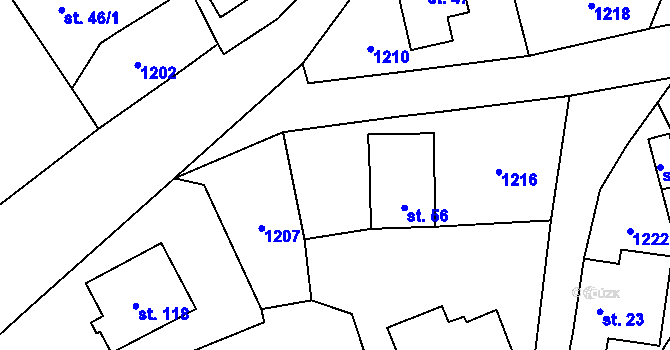 Parcela st. 396/16 v KÚ Buk pod Boubínem, Katastrální mapa