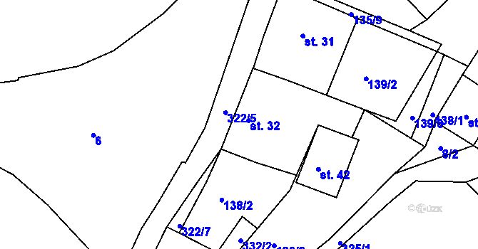 Parcela st. 32 v KÚ Kosmo, Katastrální mapa