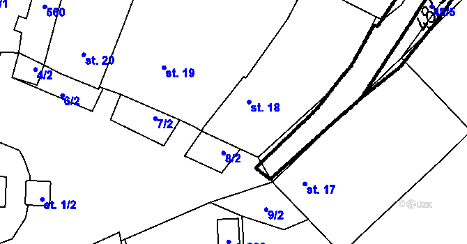 Parcela st. 18 v KÚ Šumavské Hoštice, Katastrální mapa