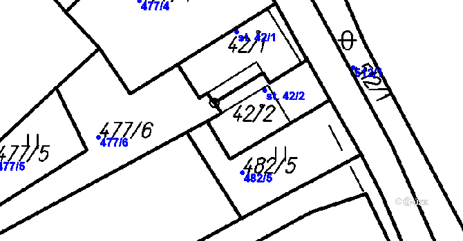 Parcela st. 42/2 v KÚ Šumavské Hoštice, Katastrální mapa