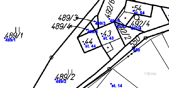 Parcela st. 44 v KÚ Šumavské Hoštice, Katastrální mapa