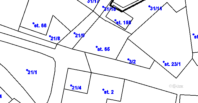 Parcela st. 65 v KÚ Šumavské Hoštice, Katastrální mapa