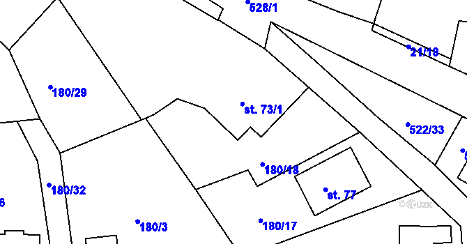 Parcela st. 73/1 v KÚ Šumavské Hoštice, Katastrální mapa