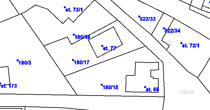 Parcela st. 77 v KÚ Šumavské Hoštice, Katastrální mapa