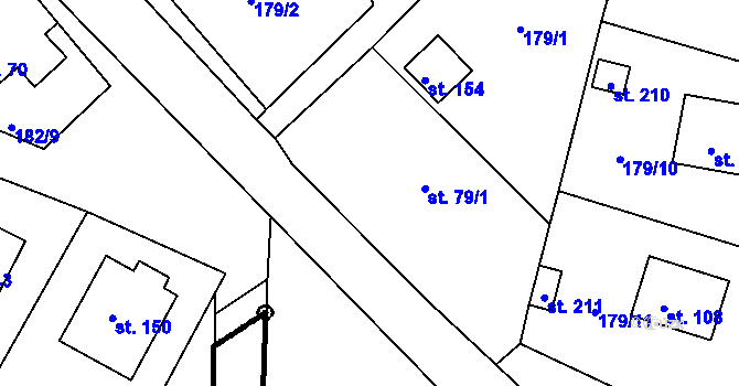 Parcela st. 79/1 v KÚ Šumavské Hoštice, Katastrální mapa
