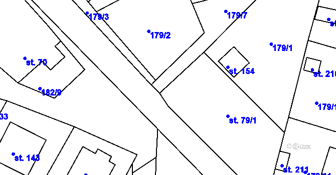 Parcela st. 79/2 v KÚ Šumavské Hoštice, Katastrální mapa