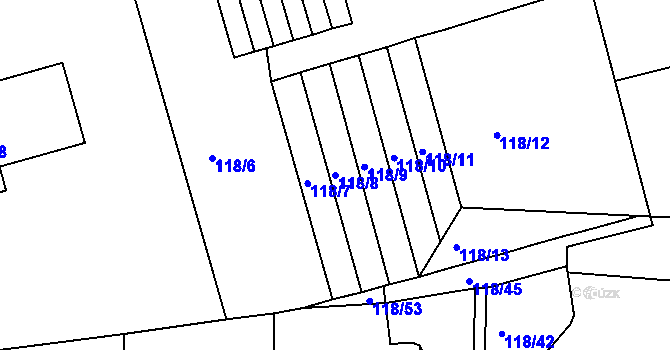 Parcela st. 118/8 v KÚ Šumavské Hoštice, Katastrální mapa
