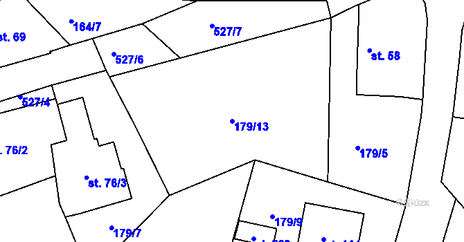 Parcela st. 179/13 v KÚ Šumavské Hoštice, Katastrální mapa