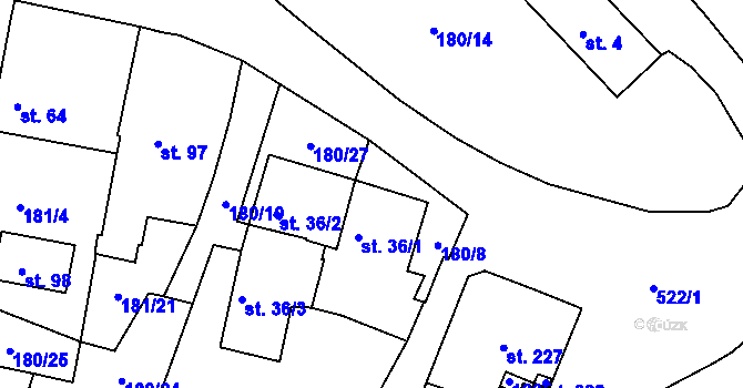 Parcela st. 180/28 v KÚ Šumavské Hoštice, Katastrální mapa