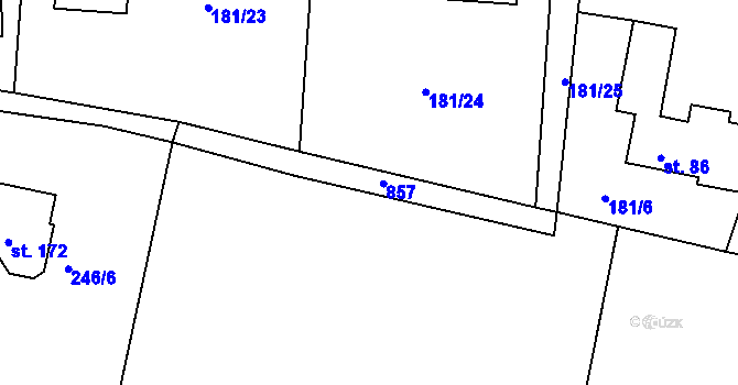 Parcela st. 181/26 v KÚ Šumavské Hoštice, Katastrální mapa