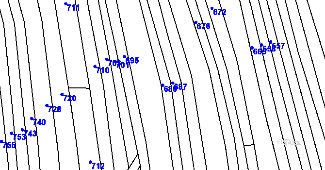 Parcela st. 688 v KÚ Šumice u Uherského Brodu, Katastrální mapa
