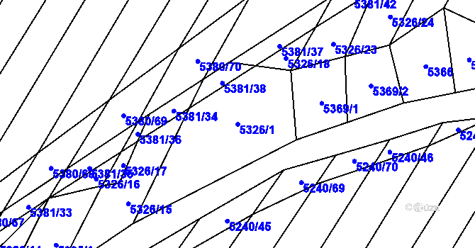 Parcela st. 5326/1 v KÚ Šumice u Uherského Brodu, Katastrální mapa