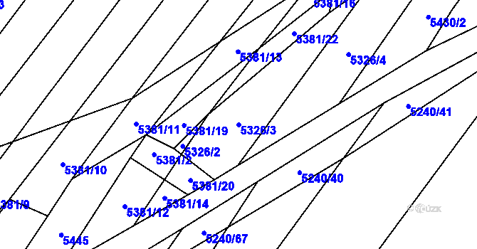 Parcela st. 5326/3 v KÚ Šumice u Uherského Brodu, Katastrální mapa