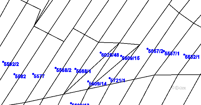 Parcela st. 6026/48 v KÚ Šumice u Uherského Brodu, Katastrální mapa