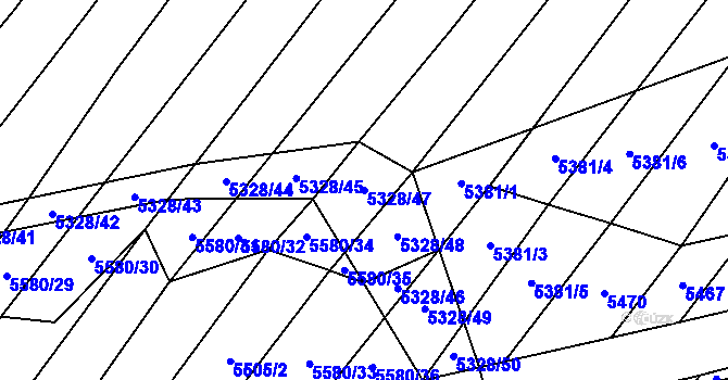 Parcela st. 5328/47 v KÚ Šumice u Uherského Brodu, Katastrální mapa