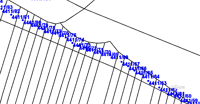 Parcela st. 4411/69 v KÚ Šumice u Uherského Brodu, Katastrální mapa