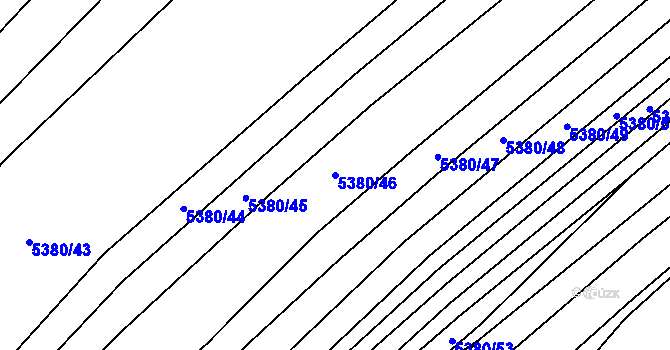 Parcela st. 5380/46 v KÚ Šumice u Uherského Brodu, Katastrální mapa
