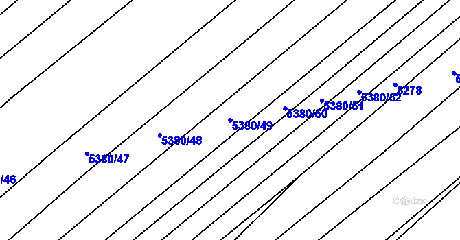 Parcela st. 5380/49 v KÚ Šumice u Uherského Brodu, Katastrální mapa
