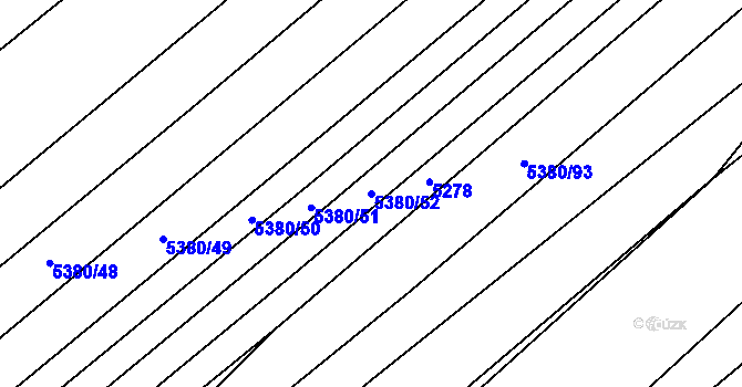 Parcela st. 5380/52 v KÚ Šumice u Uherského Brodu, Katastrální mapa