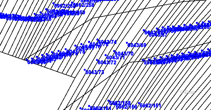 Parcela st. 6043/71 v KÚ Šumice u Uherského Brodu, Katastrální mapa