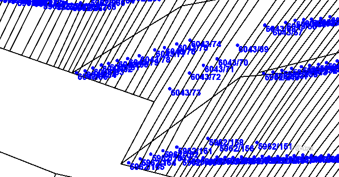 Parcela st. 6043/73 v KÚ Šumice u Uherského Brodu, Katastrální mapa