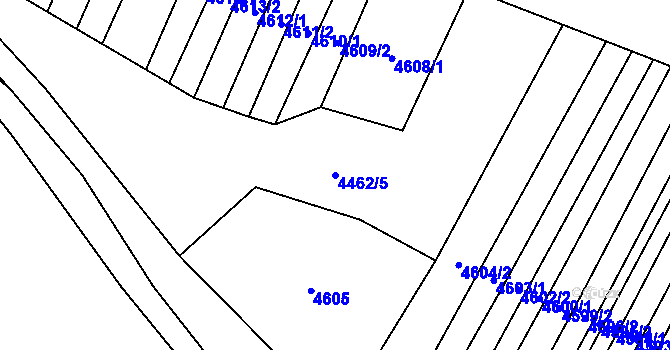 Parcela st. 4462/5 v KÚ Šumice u Uherského Brodu, Katastrální mapa