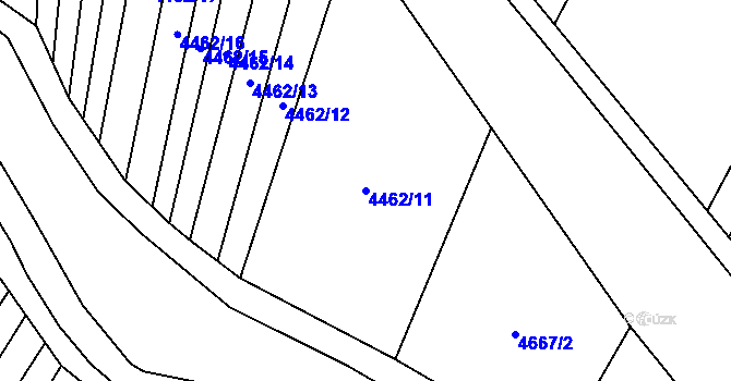 Parcela st. 4462/11 v KÚ Šumice u Uherského Brodu, Katastrální mapa