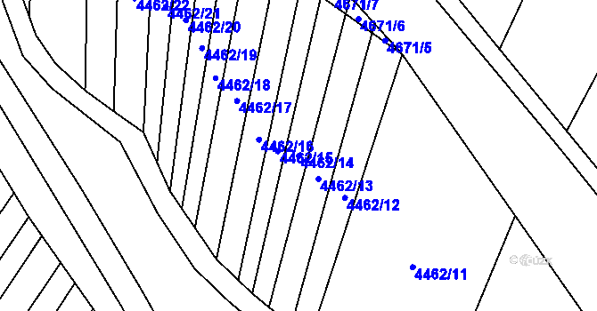 Parcela st. 4462/14 v KÚ Šumice u Uherského Brodu, Katastrální mapa