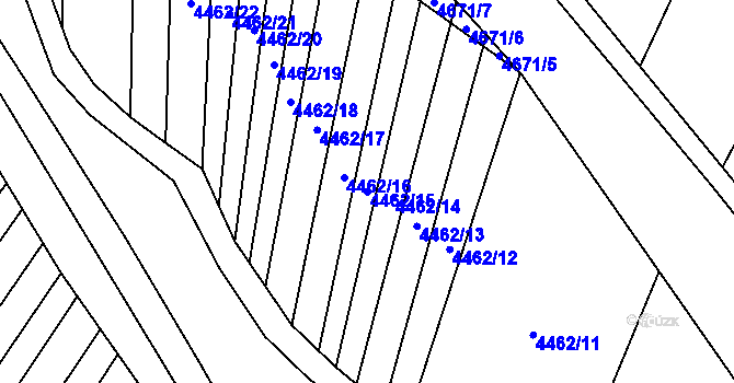 Parcela st. 4462/15 v KÚ Šumice u Uherského Brodu, Katastrální mapa
