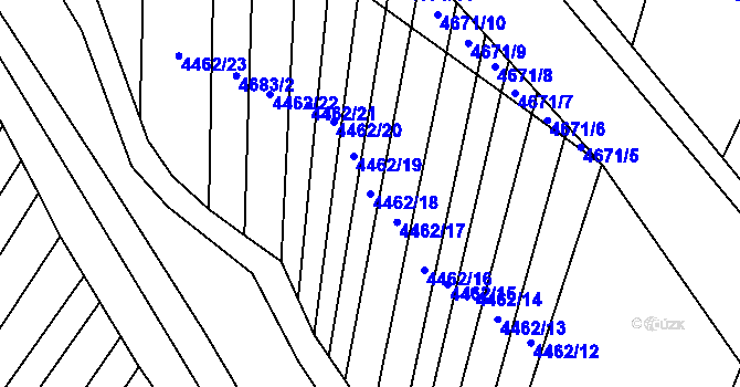 Parcela st. 4462/18 v KÚ Šumice u Uherského Brodu, Katastrální mapa