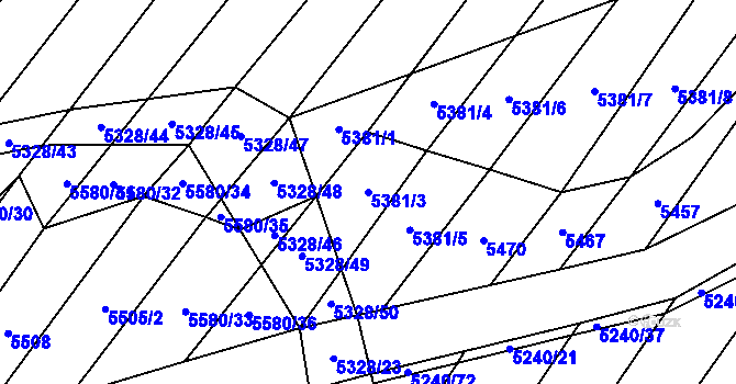 Parcela st. 5381/3 v KÚ Šumice u Uherského Brodu, Katastrální mapa