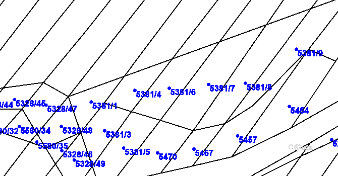 Parcela st. 5381/6 v KÚ Šumice u Uherského Brodu, Katastrální mapa