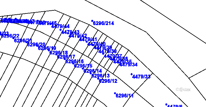 Parcela st. 4479/37 v KÚ Šumice u Uherského Brodu, Katastrální mapa