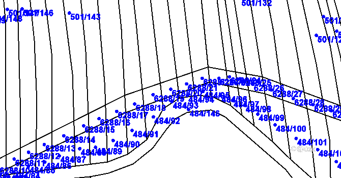Parcela st. 6288/20 v KÚ Šumice u Uherského Brodu, Katastrální mapa